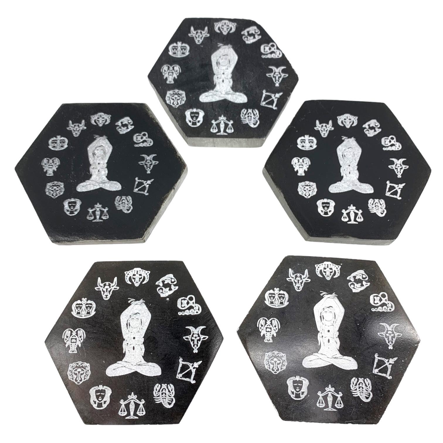 Selenite Zodiac Plate Hexagon