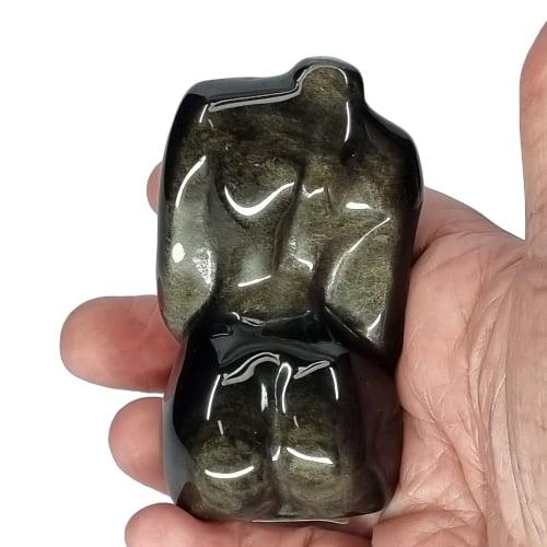 Goldsheen obsidian pregnant figure