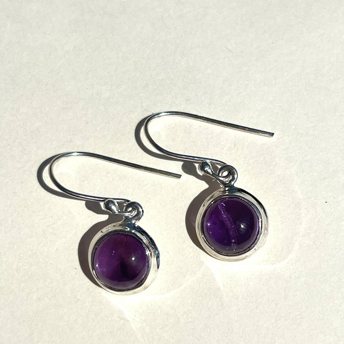 Amethyst Earrings Round