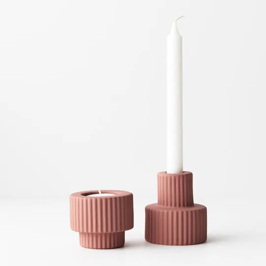 Palina Candle Holders in Pink