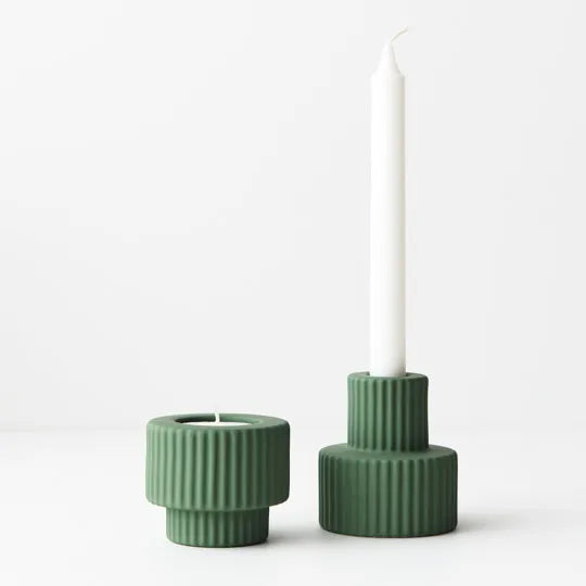 Palina Candle Holders in Cactus Green