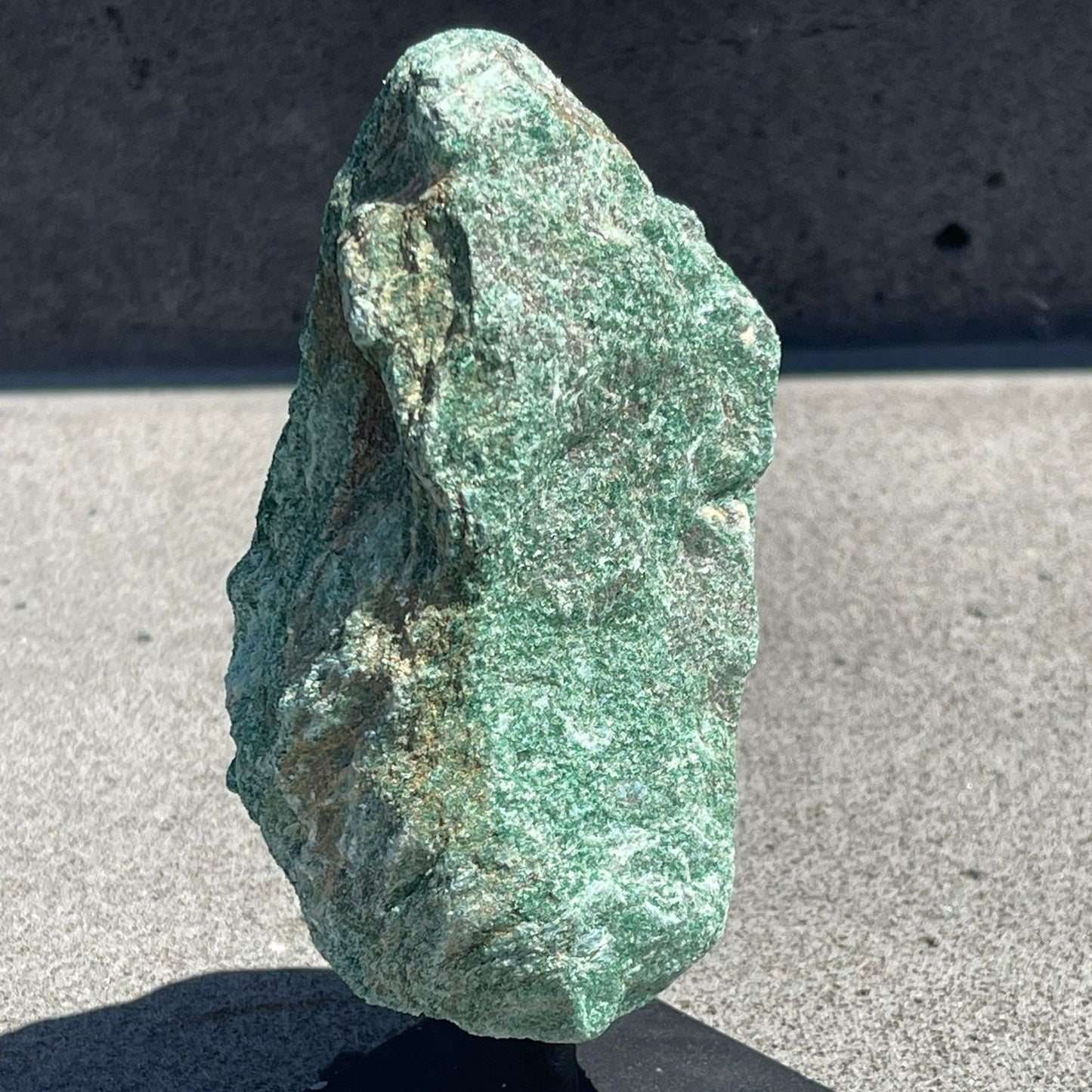 Fuchsite Rough on Custom Metal Stand