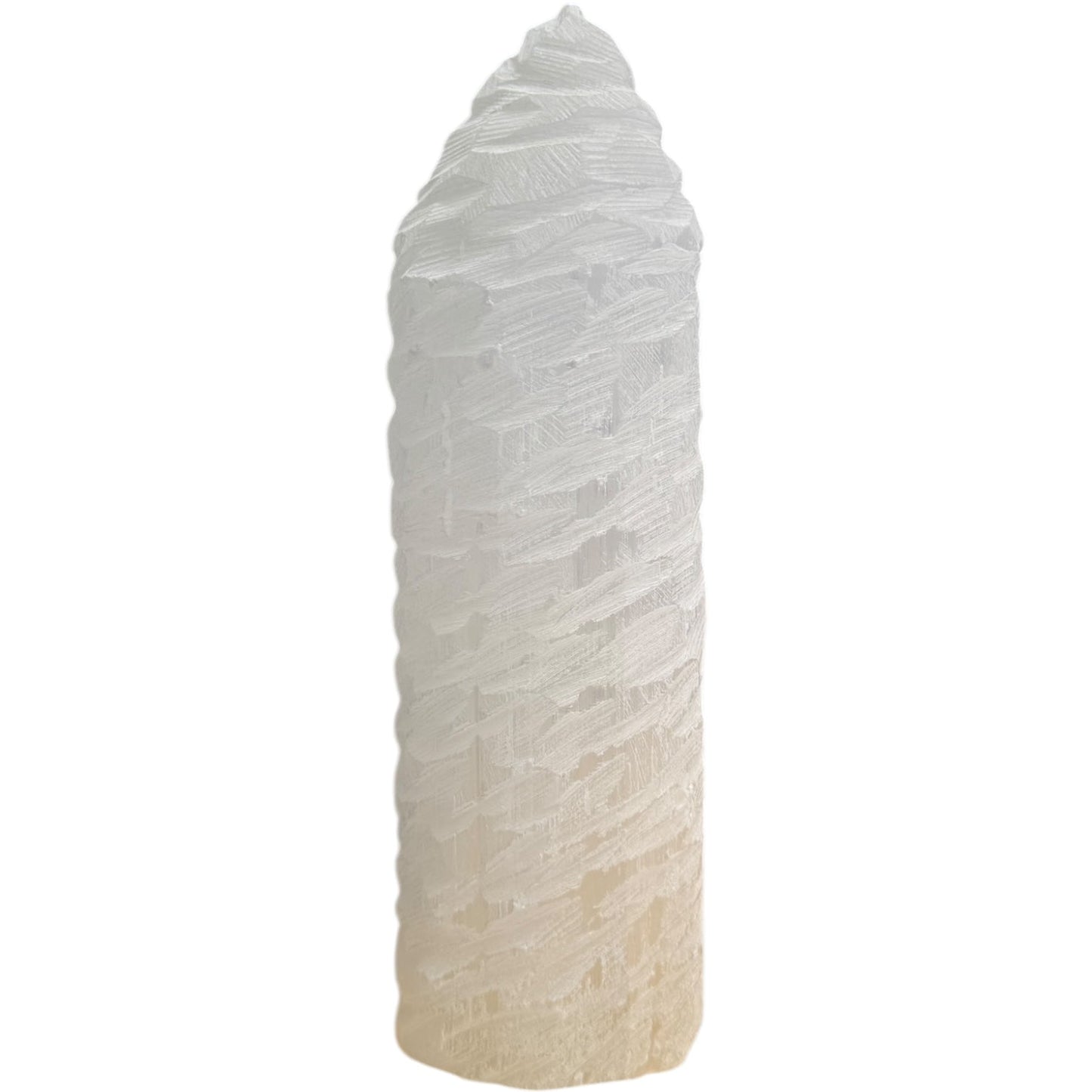 Selenite Swirl Etch Lamp - 30cm