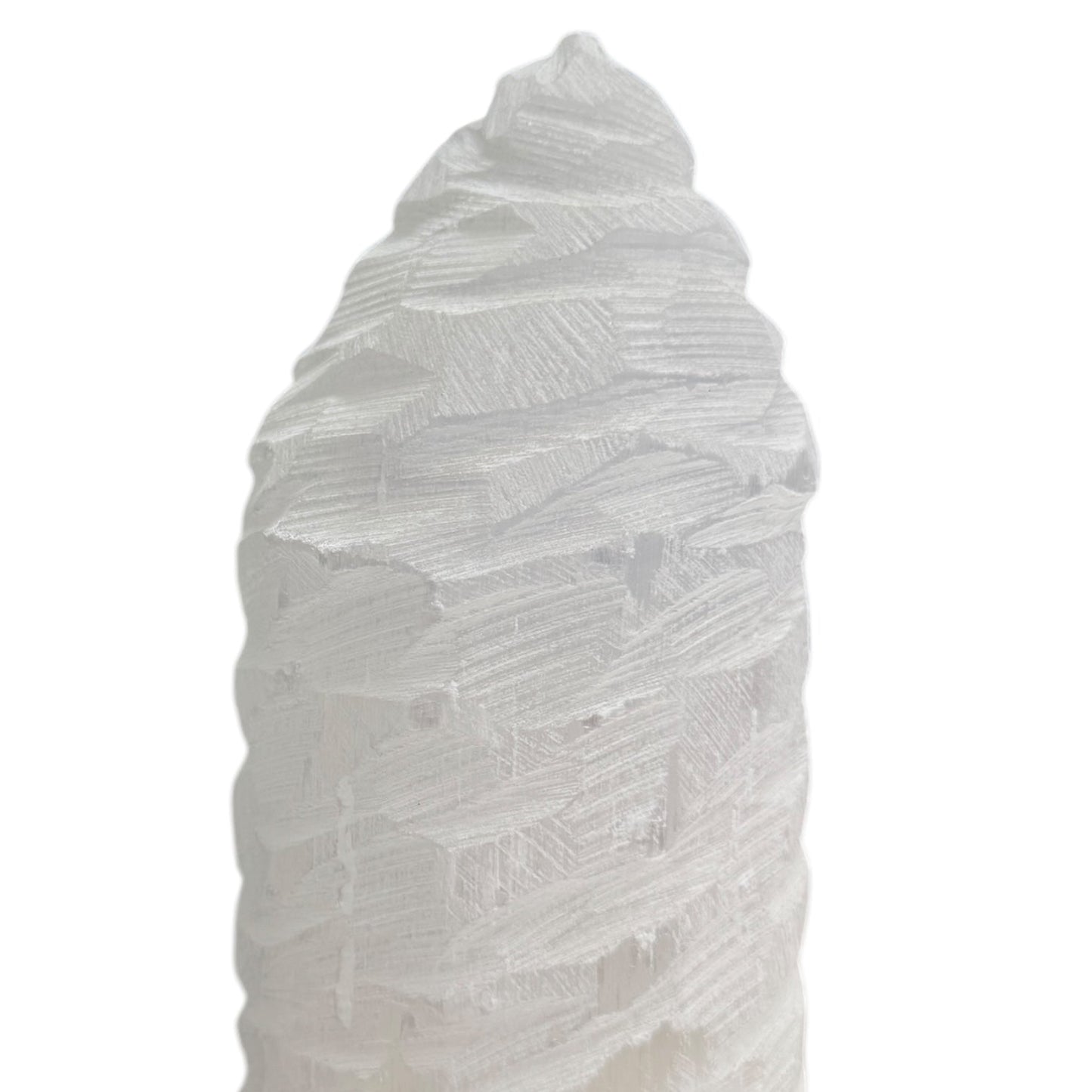 Selenite Swirl Etch Lamp - 30cm