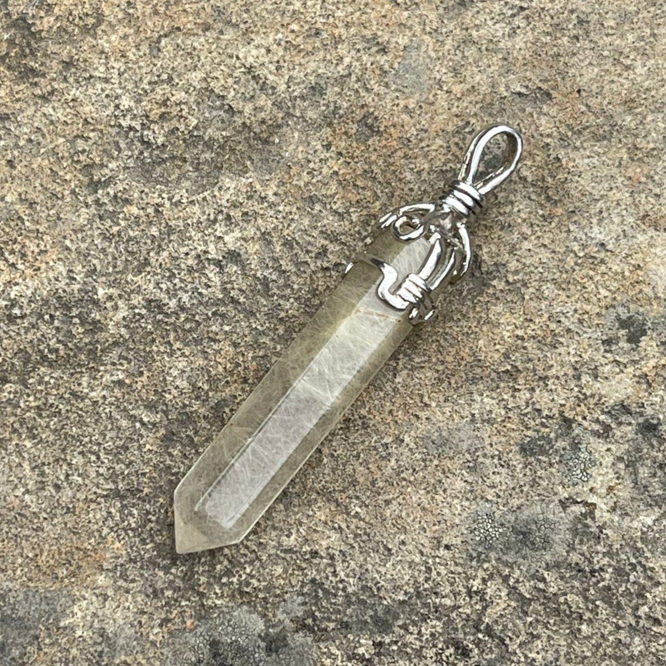 Rutilated Quartz DT Point Pendant