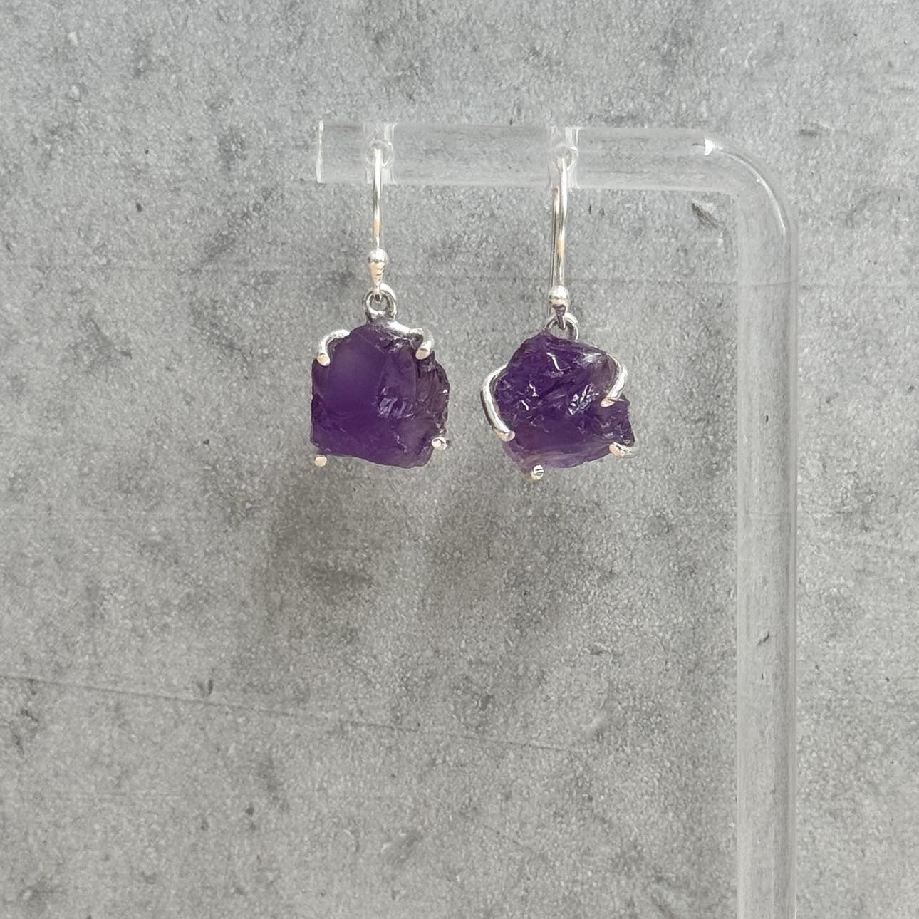 Raw Amethyst Earrings