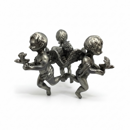 Three beautifully sculpted cherubs gather together to hold your sphere aloft | Kindred Crystal Collective