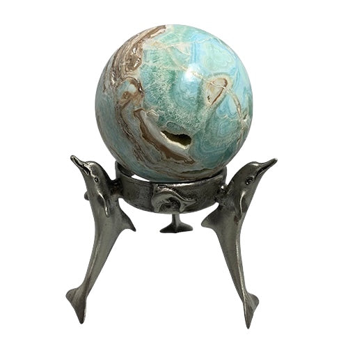 Dolphin Pewter Sphere Stand