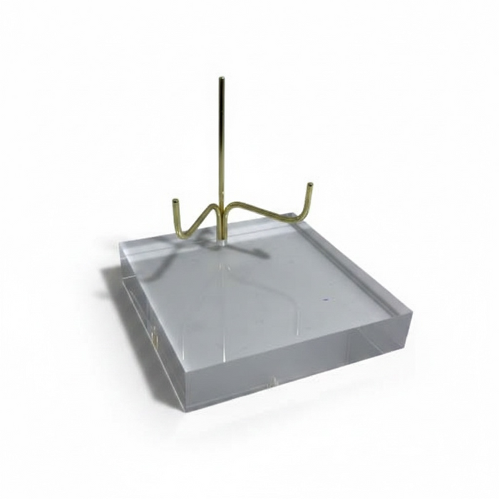 Acrylic Display Stand With Gold Metal Arms | Kindred Crystal Collective