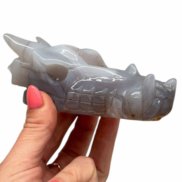 Agate Druzy Dragon Skull