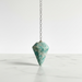 Amazonite crystal pendulum in pale blue-green, a calming healing crystal for harmony and balanced expression