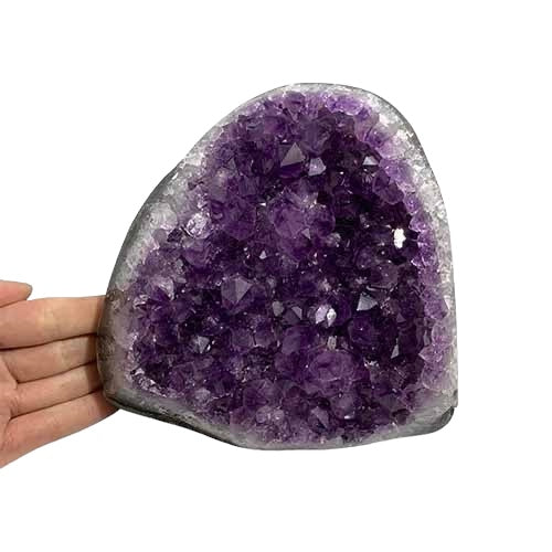 Kindred Crystal Collective — Amethyst Cluster, natural amethyst crystal cluster with deep violet quartz points on natural matrix base, 14.2x8.3x13cm