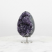 Natural amethyst druzy egg with sparkling deep purple crystal cluster interior, 635g, for intuition, wisdom and spiritual clarity