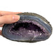 Kindred Crystal Collective — Amethyst Geode, front view of natural amethyst geode cavity showing dense violet quartz crystal points and natural outer shell
