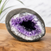Kindred Crystal Collective — Amethyst Geode, natural amethyst geode with rugged outer shell and deep violet quartz crystal interior, 10x10cm