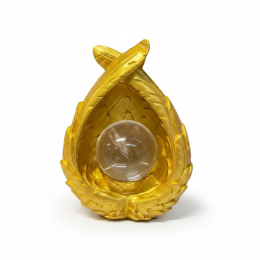 Angel Wing Gold Sphere Stand | Kindred Crystal Collective