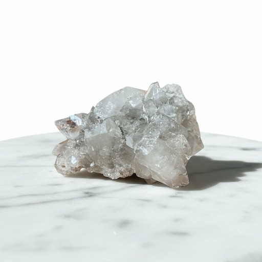 Natural apophyllite cluster with glassy pyramid-shaped crystal formations, 184g, for insight, elevated awareness and spiritual clarity