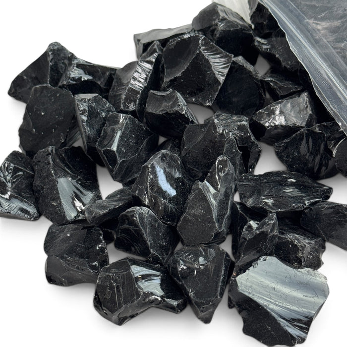Black Obsidian Rough 1KG Bag 2-3cm