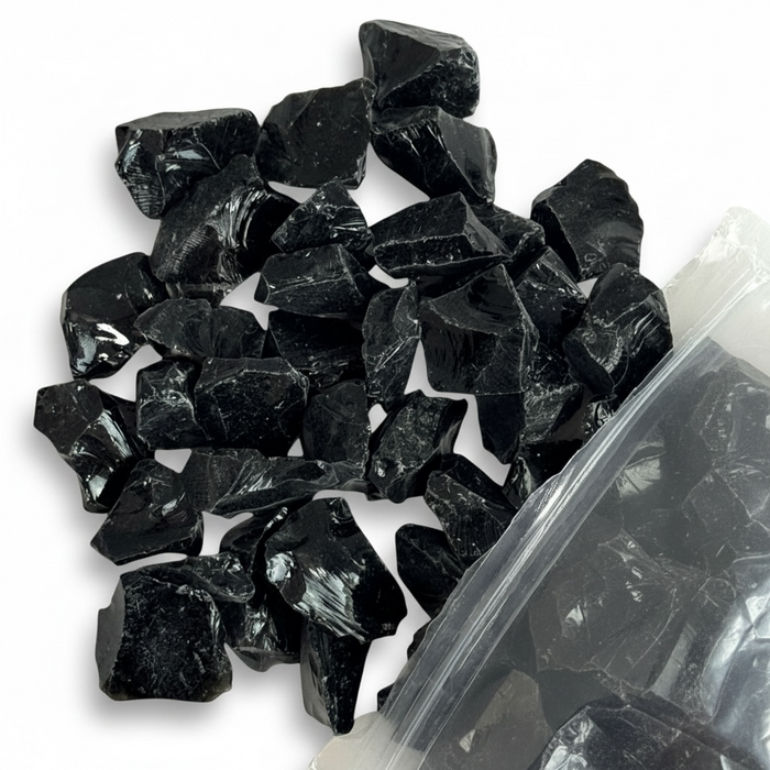 Black Obsidian Rough 1KG Bag 2-3cm