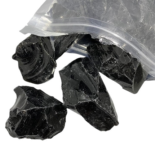 A generous selection of raw Black Obsidian pieces (3-5cm)