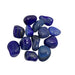 Kindred Crystal Collective - Twelve Blue Agate tumbled stones in vivid cobalt and navy blue tones with natural banding, polished to a high-gloss finish.