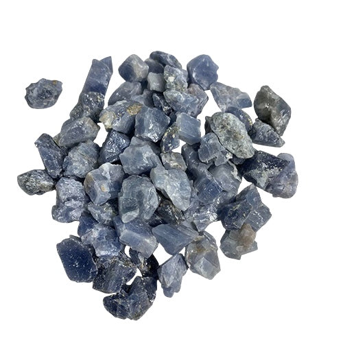 Kindred Crystal Collective — Blue Calcite Rough 200g Bag, soft blue unpolished crystal pieces with naturally varied shapes