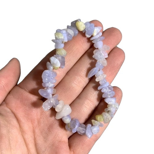 Blue Chalcedony Chip Bracelet 5 pack