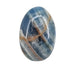 Natural blue onyx crystal egg in deep blue with smooth polished finish, for throat chakra healing, emotional calm and good fortune
