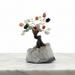 Kindred Crystal Collective - Chakra gem tree with polished multi-coloured gemstone leaves on a raw Amethyst cluster base, showing full rainbow chakra spectrum.