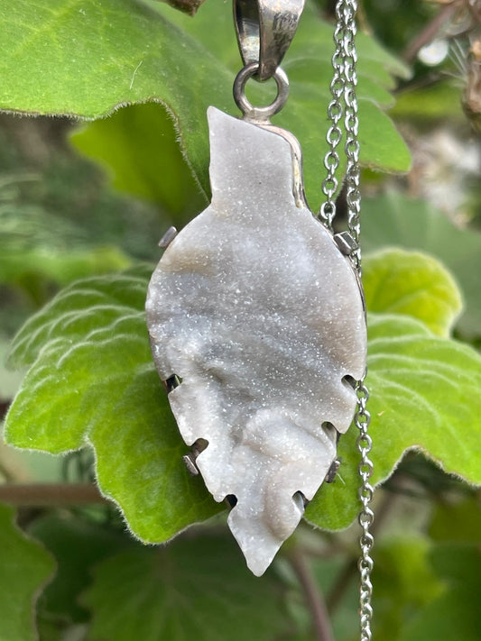 Chalcedony Feather Pendant