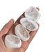 Kindred Crystal Collective — Ema Eggs Clear Quartz 500g, frosted river-tumbled clear quartz seer stones with polished window face

