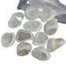 Kindred Crystal Collective — Ema Eggs Clear Quartz 500g, frosted river-tumbled clear quartz seer stones with polished window face in a clear bag on white background

