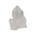 Clear quartz crystal cluster close-up showing brilliant transparent points with natural inclusions and rainbows, a master healer crystal for sacred spaces and crystal grids