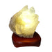 Kindred Crystal Collective — Clear Quartz Cluster Lamp, natural clear quartz cluster illuminated with warm LED glow on timber base