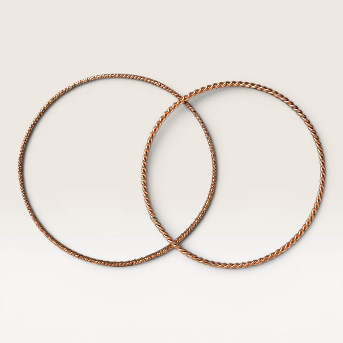 Kindred Crystal Collective - Handcrafted solid copper flat cubit bracelet inspired by sacred geometry, for grounding, energetic balance and everyday mindful wear