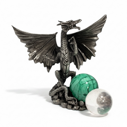Command attention with our Dragon Pewter Sphere Stand. 