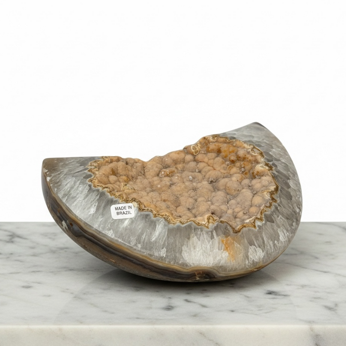 Natural Agate Druzy Moon - Sparkling Druzy Crystal Moon Shape | Kindred Crystal Collective