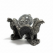Triple Eagle Sphere Pewter Stand front view with three eagle figures supporting crystal sphere base | Kindred Crystal Collective
