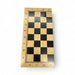 Kindred Crystal Collective — Fluorite Chess Set, overhead view of complete natural fluorite chess set with both pastel and purple teams in starting position