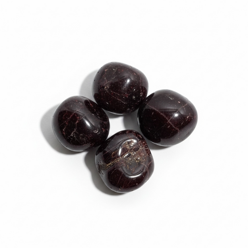 Kindred Crystal Collective — Garnet Tumbled 2.5–3cm, rich deep red garnet tumbled stone on white background