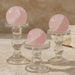 Glass display stand set showing tiered sizing for crystal spheres and candles | Kindred Crystal Collective