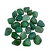 Kindred Crystal Collective — Agate Tumbled Green 2–3cm 200g bag, group of polished green stones with varied shades and subtle banding on a white background.