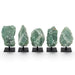Kindred Crystal Collective — Green Aventurine Crystal on Metal Stand, natural rough green Aventurine specimen displayed on a custom metal stand.