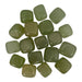 Kindred Crystal Collective — Green Aventurine Tumbled Stones, pile of polished sage-green Aventurine tumbled stones showing smooth rounded form and natural colour variation, white background