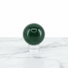 Kindred Crystal Collective — Green Obsidian Sphere, polished deep forest green glass sphere, on a clear display stand