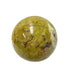 Green opal sphere close-up showing natural earthy green tones and smooth polished surface, a nourishing crystal for prosperity, renewal and heart-centred energy