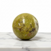 Natural green opal polished sphere 1.2kg, 10cm diameter, in soft earthy green, for heart chakra, emotional healing and abundance