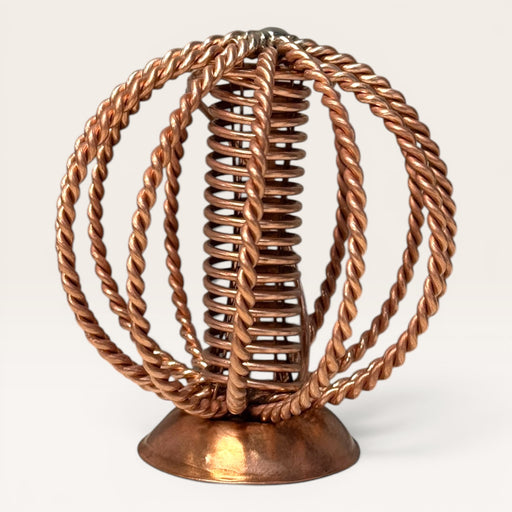 Kindred Crystal Collective - Handcrafted pure copper harmonizer with intricate coil and circular sacred geometry design, for meditation spaces, crystal displays and mindful living