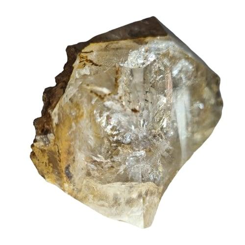 Herkimer diamond close-up showing natural double terminations and exceptional clarity, a rare collector's quartz crystal from Herkimer County New York