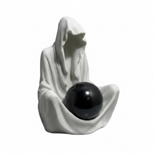 Hermit Resin Sphere Stand White | Kindred Crystal Collective
